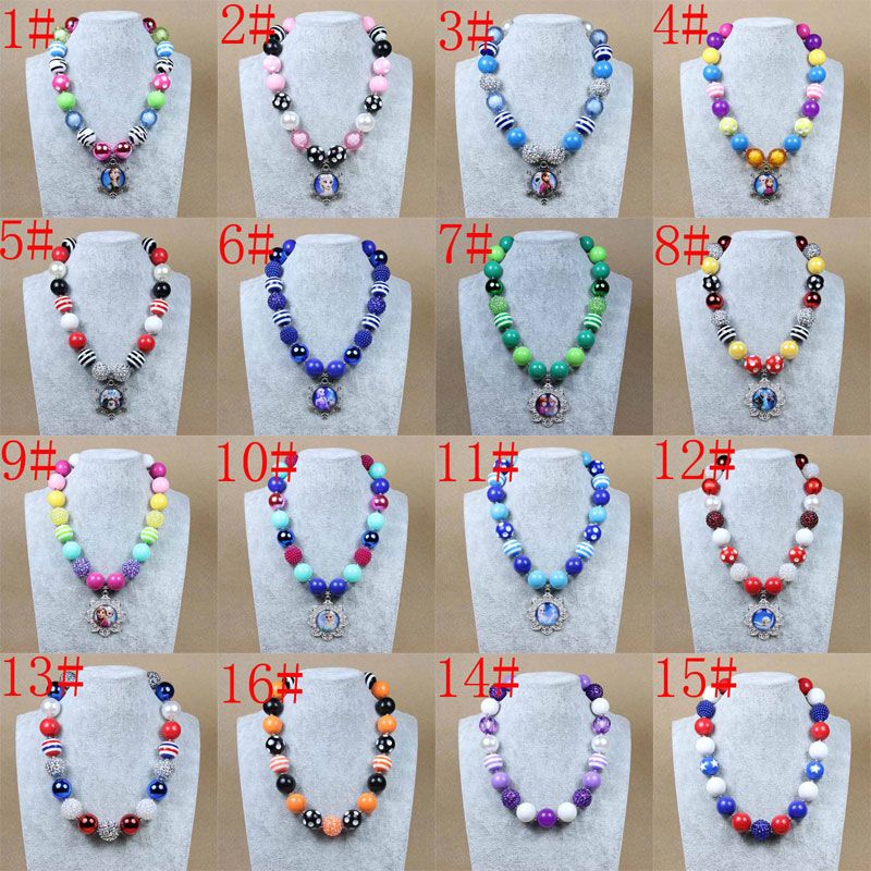 Wholesale 26 Styles New Children Chunky Necklaces Pendants Beaded