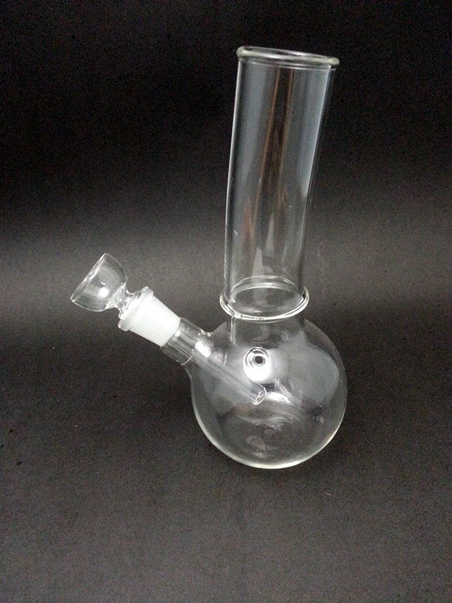 2017 Easy Small Glass Water Bongs With Height 17cm Clear Color Glass
