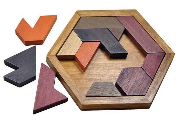 wooden hexagon puzzle