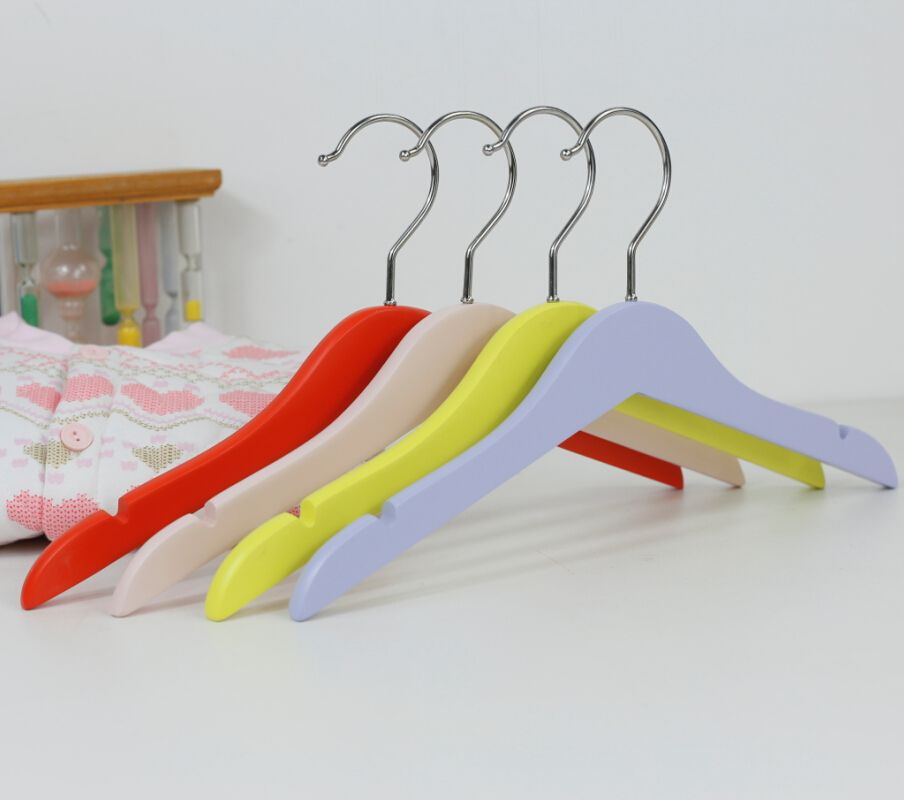 2017 Kids Hangers Wooden Hangers For Children Colorful Wood Hanger From