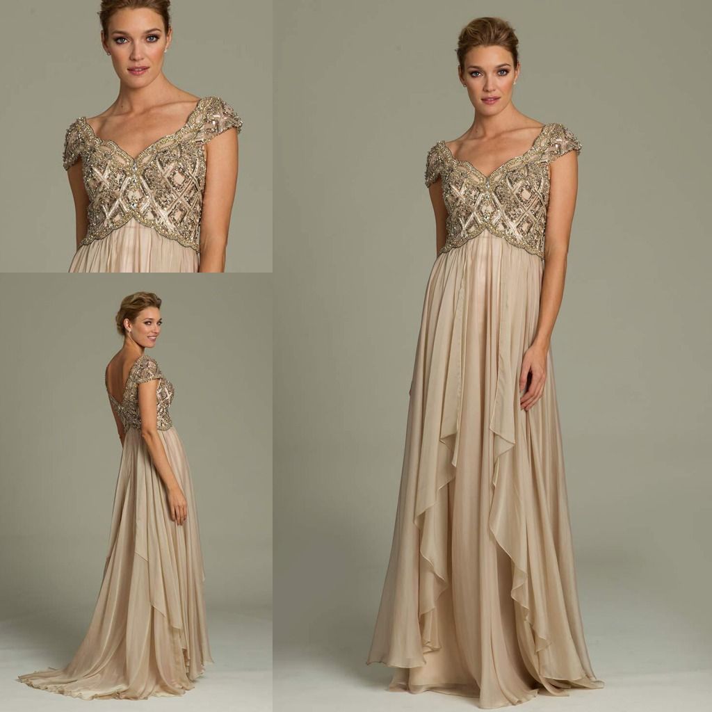 2015 Summer Mother Of The Bride Dresses With Sheer V Neck Short Sleeve