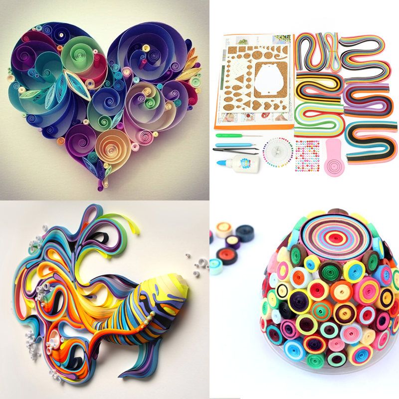 Quilling Paper Craft Kits Collection Set Tool Rolling Strips Flower