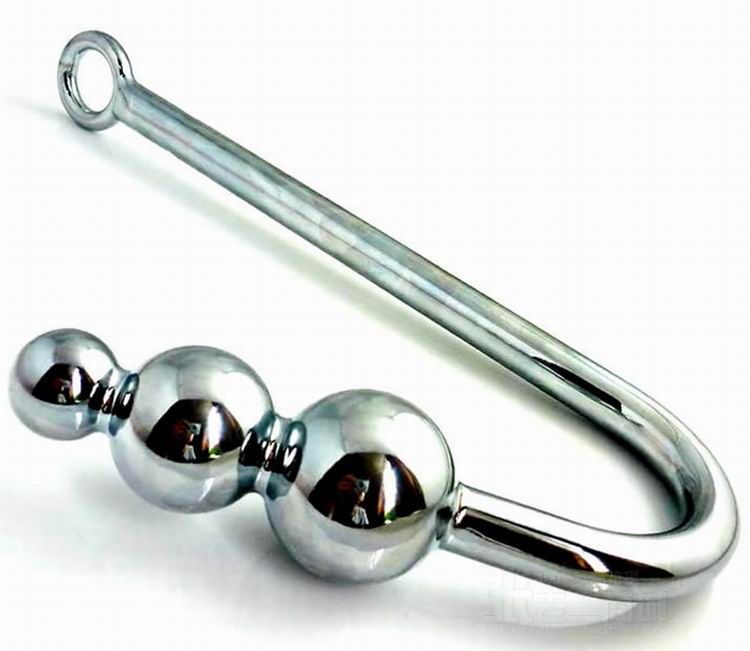 Bdsm Top Quality Metal Anal Hook With Three Balls Anal Plug Anus Rod