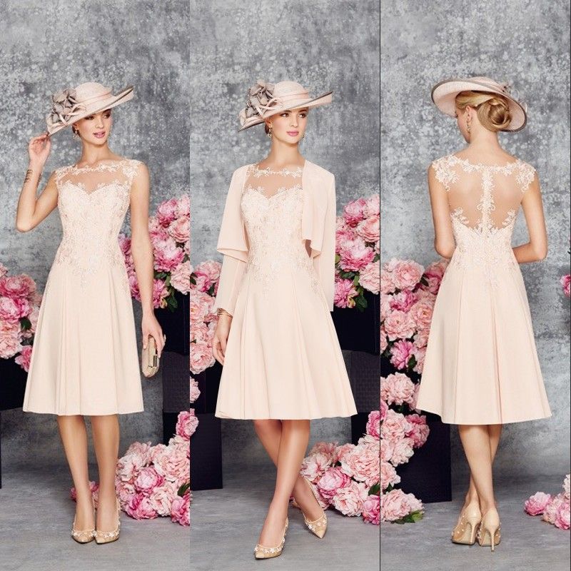 Charming Peach Mother Of The Bride Dresses Chiffon Bateau Prom Dress