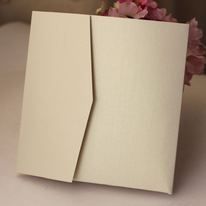 Wholesale Blank Square Custom Color Pocketfold Wedding Invitation Card