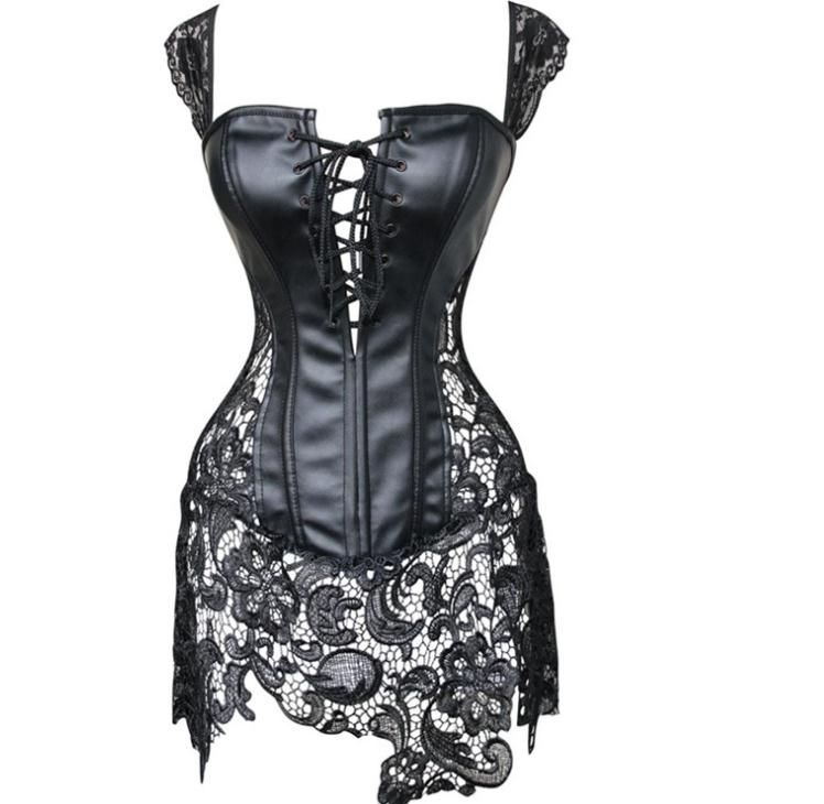 Leather corset dress uk