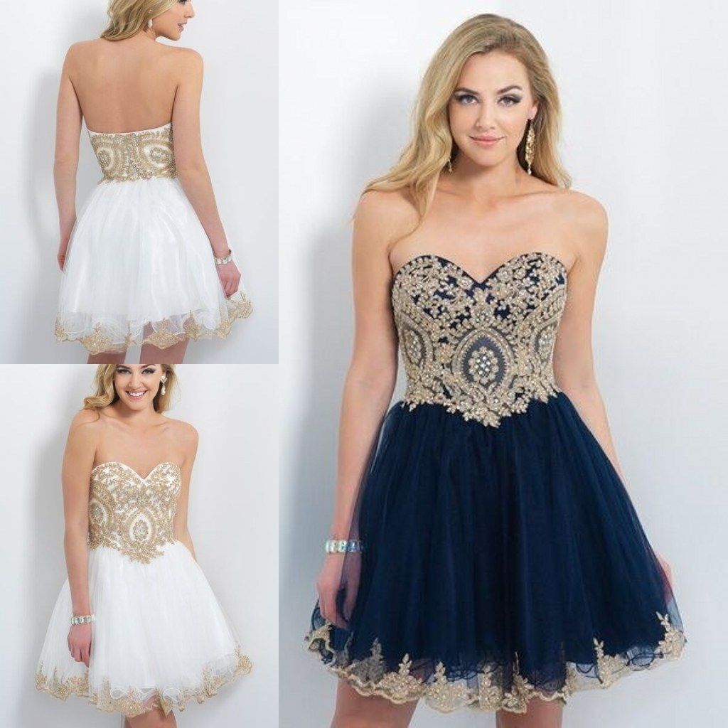 2015 Sexy Short Graduation Dresses For College With Appliqued Lace
