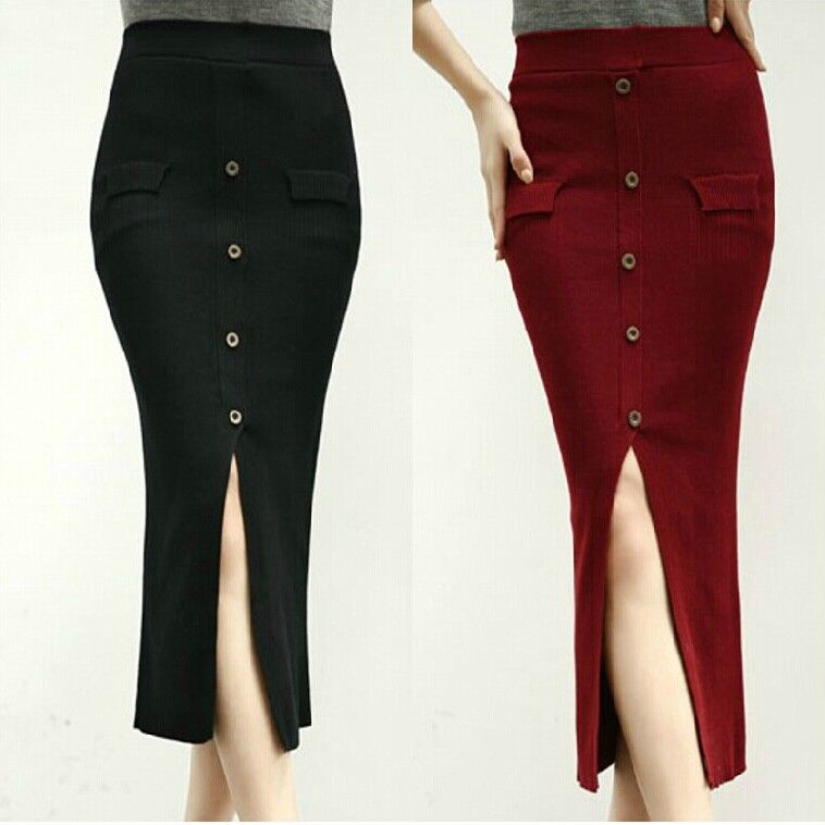 2018 2015 Cheap New Fashion Woman Skirt Side Split Slit Maxi Skirt Lady