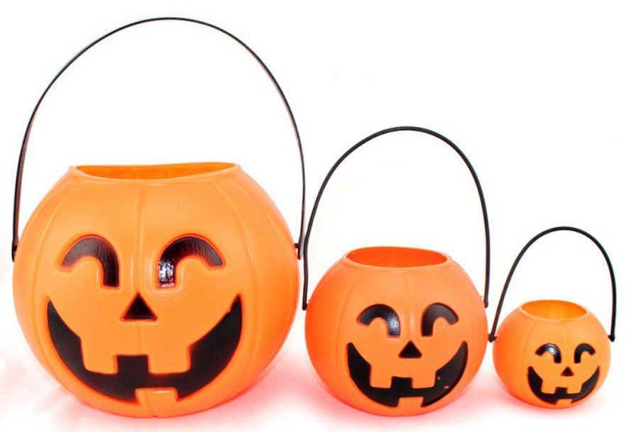 2017 Wholesale Newest Portable Plastic Pumpkin Bucket 16cm Large