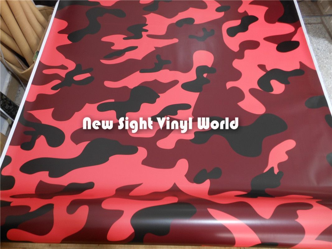 Elite Red Jumbo Camouflage Vinyl Wrap Film Red Camo Vinyl Roll Bubble Free For Car Wraps Size1.