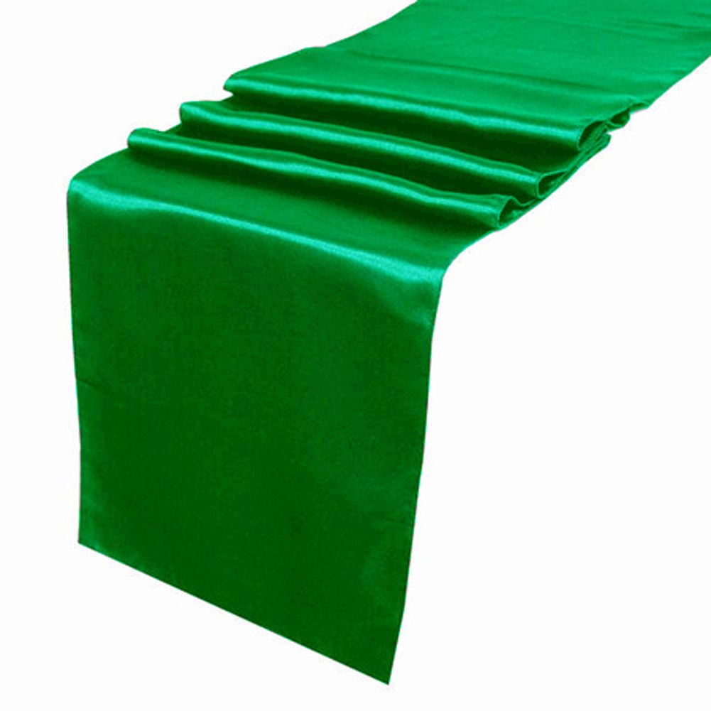 Emerald Dark Green Satin Table Runner Wedding Cloth Runners Silk