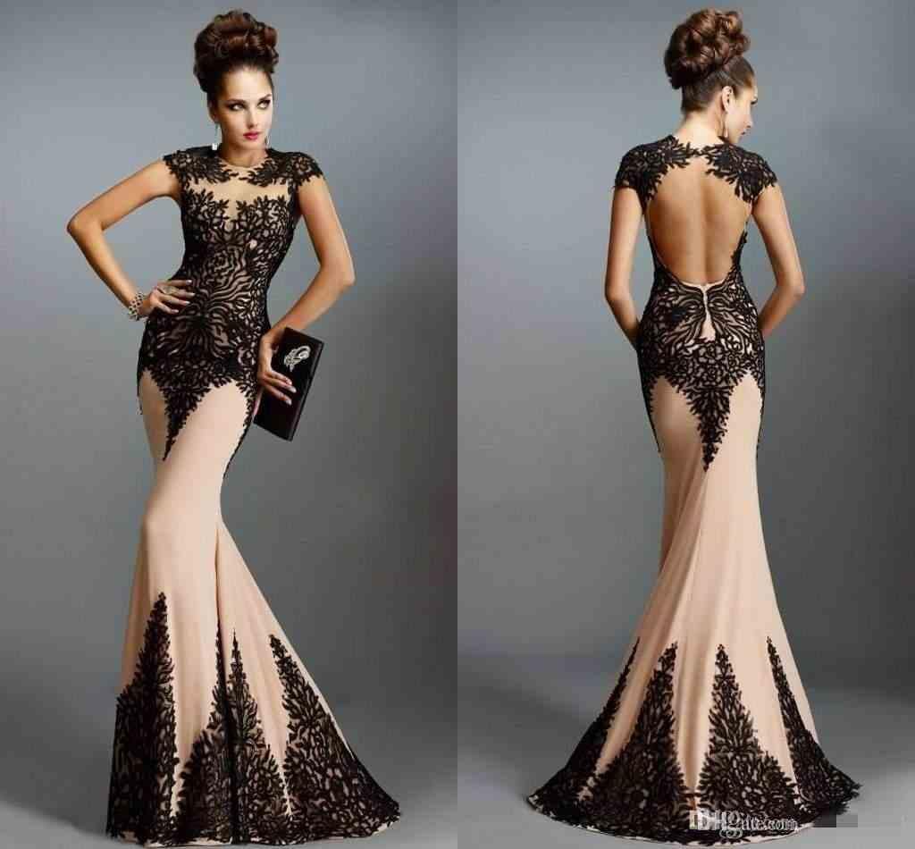 Backless Evening Dresses with Cap Sleeve Mermaid Prom 2015 Open Back ...