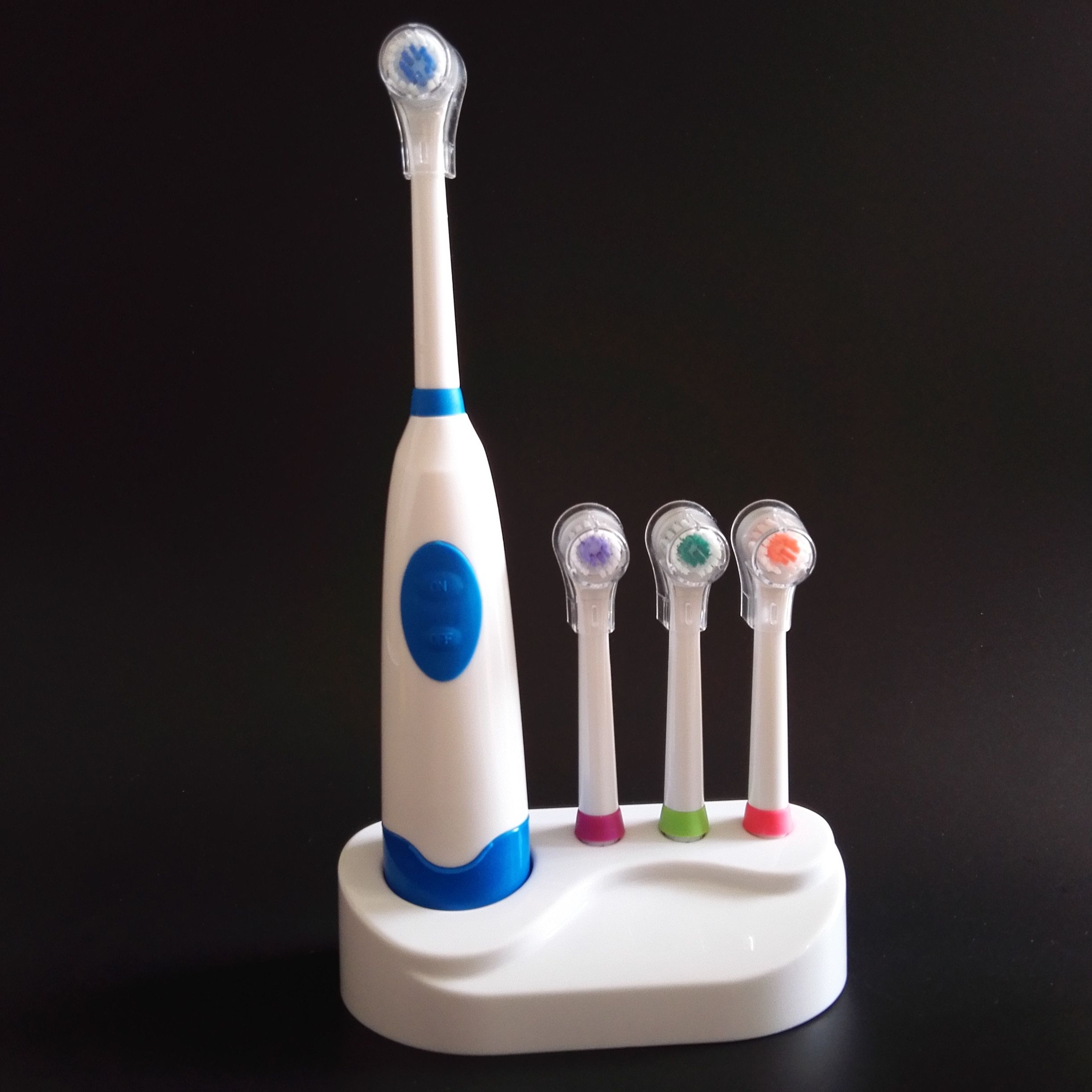 Battery Operated Electric Toothbrush With 4 Brush Heads Brushes Oral Hygiene Health Products To
