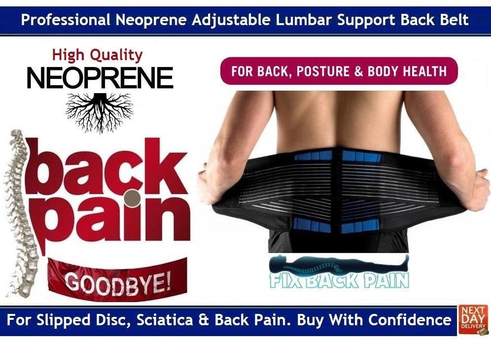 Adjustable Neoprene Double Pull Lumbar Support Lower Back Belt Brace