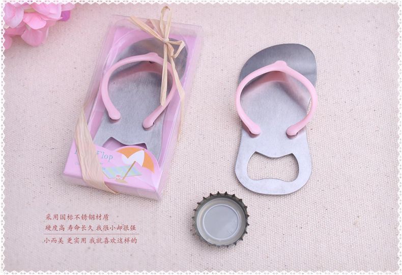 Beach Theme Flip Flop Wine Bottle Opener With Starfish Wedding Favor