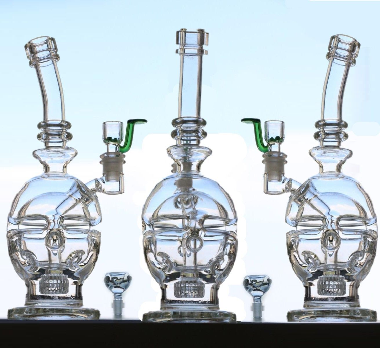 2017 2016 Glass Bongs Skull Bong High Quality 10inches 14.4mm Joint