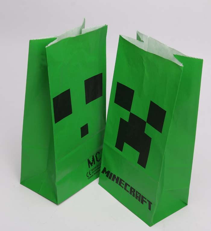 JJ popcorn bag Popcorn  Pack Minecraft Paper Bags bags  Creepers  paper paper bags craft creeper