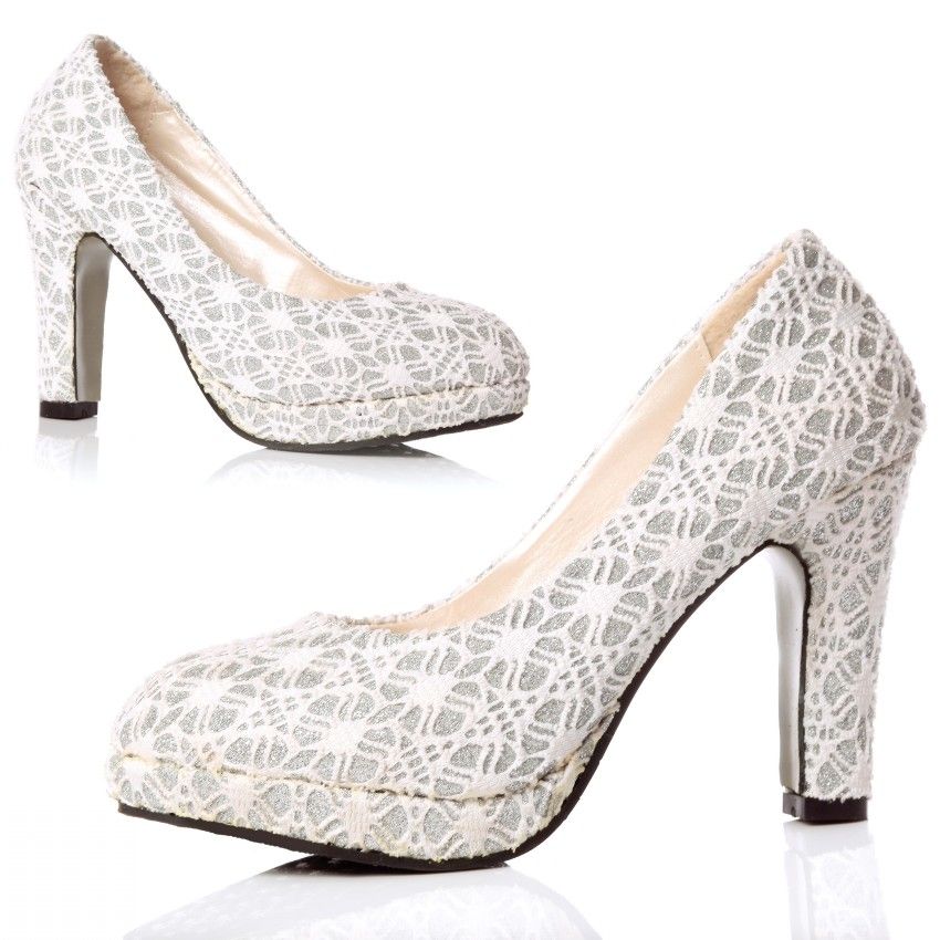 silver fat heels
