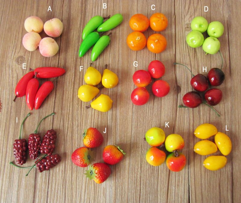 2018 Simulation Model Mini Fruits Vegetables Decorative Artificial Fruits Compote Simulation