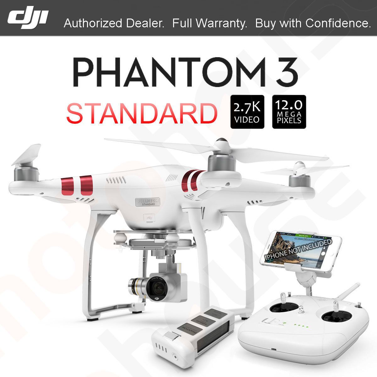 Quadcopter DJI Phantom 3 Standard RTF Drone With Camera 2.7K HD ...