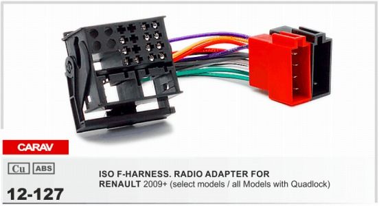 Carav Iso F Harness Radio Adapter For Renault Fluence 2010 Megane Iii Scenic Wiring Harness