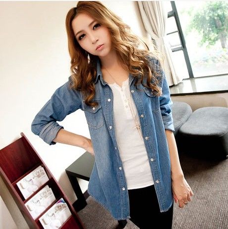 ladies denim shirt jacket