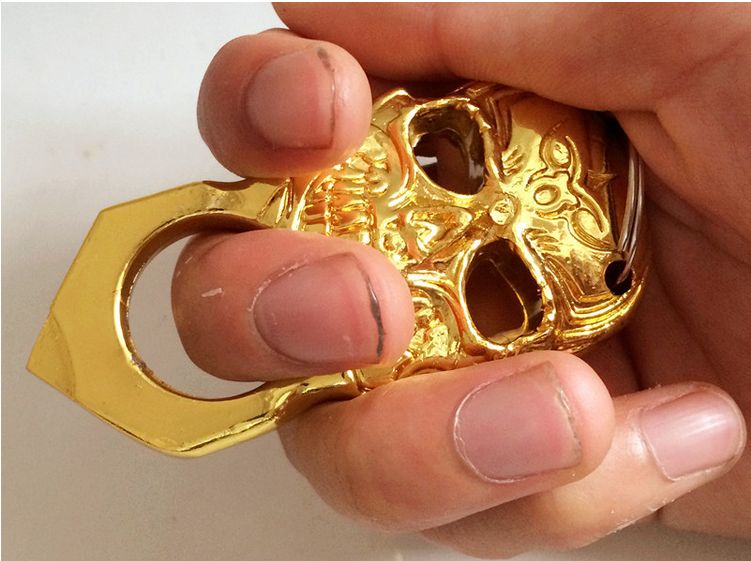 Online Cheap New Gilded Thick Boxing Steel Brass Knuckle Duster Boxing