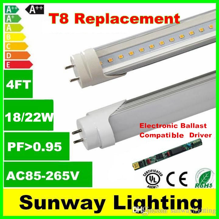 Ballast Compatible T8 Led Tube Lights 4 Foot 1200mm Light Tubes 18w 22w