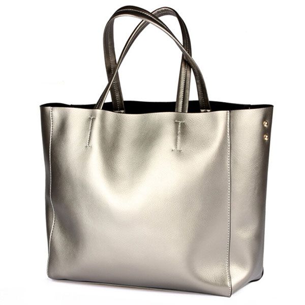 Handbags Women Big Bags Genuine Leather Oversized Tote Bag Silver Bags Women Big Shoulder Bags ...