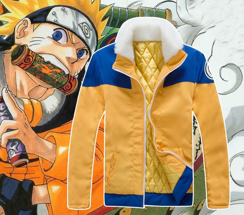 Naruto Shippuden Uzumaki Naruto Ninja Cosplay Jacket Coat Winter Thick