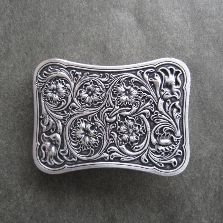 Belt Buckle for Men Original Silver Plated Western Flower Celtic Belt Buckle BUCKLE-WT141SL Belt ...