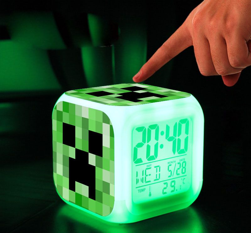 Minecraft Alarm Clock Touch Colorful Changing Diamond Sword Frozen