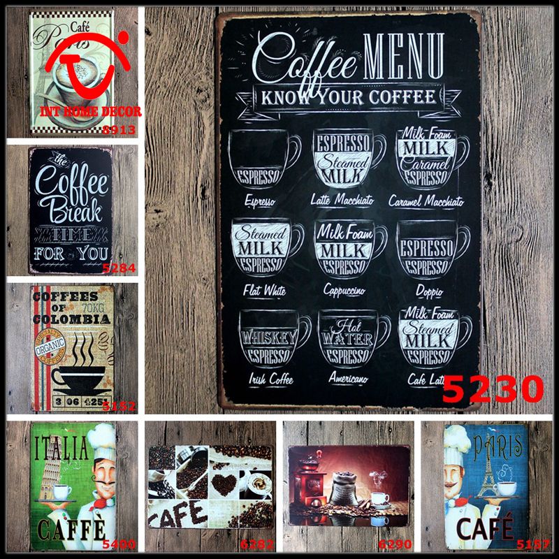 coffee metal signs cafe bar kitchen tin sign wall metal painting vintage retro poster shabby chic