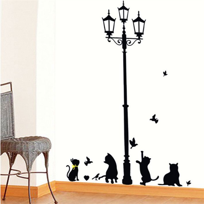 new design vinyl wall stickers street light road lamp home decoration wall decals for kids nursery
