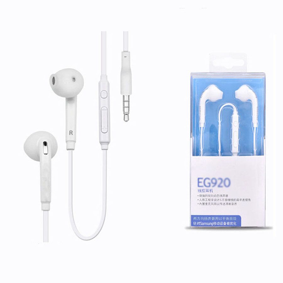 Universal Eg920 S6 Headset In Ear Wired Flat Cable Earphone With Mic
