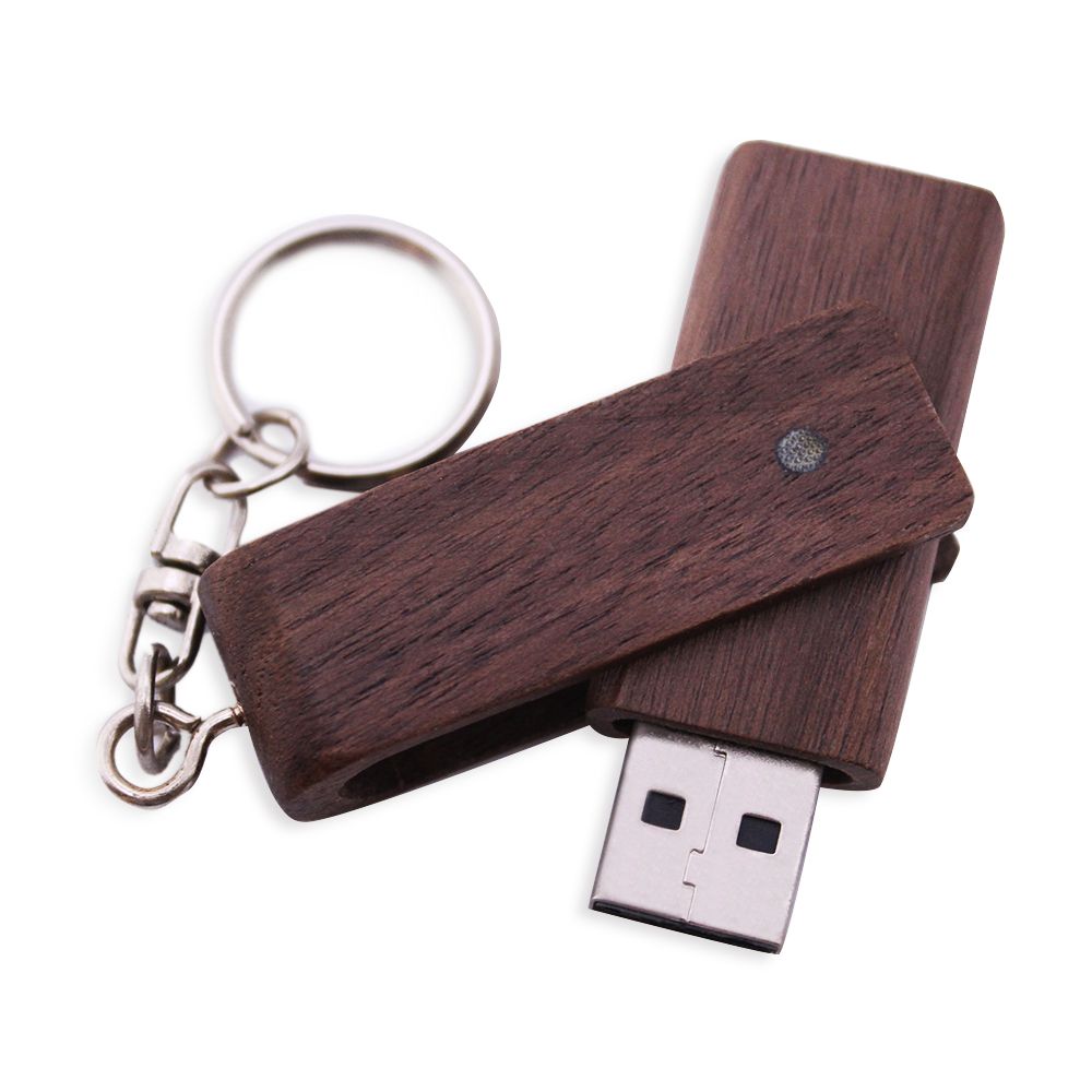 8gb Usb 2.0 Wooden Drive Stick With Keychain Memory Flash Pendrive