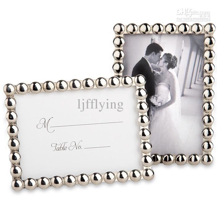 Silver Pearls Mini Photo Frame Place Card Holders Wedding Favor Gifts