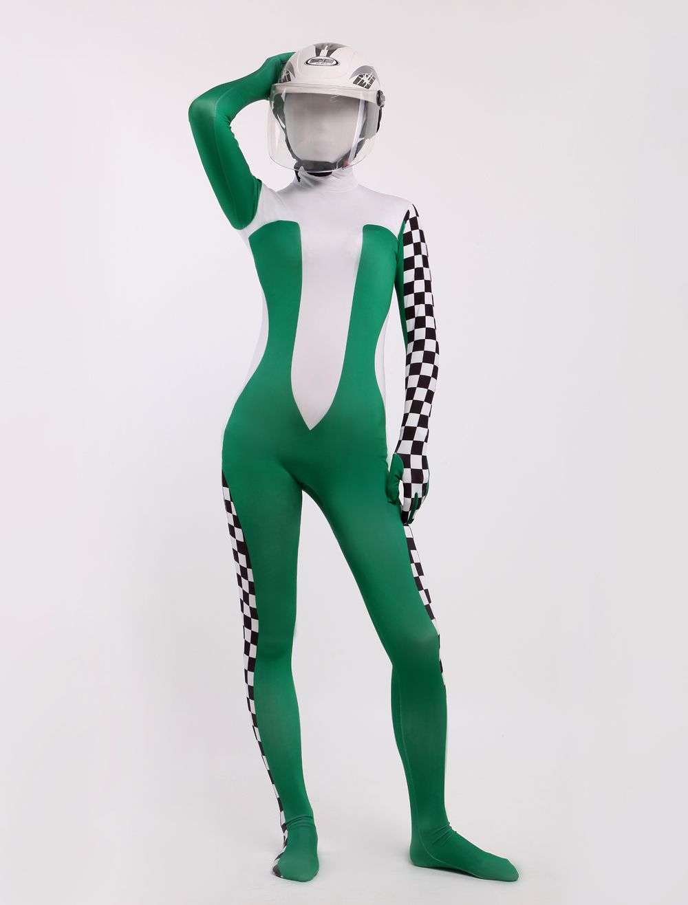 2017 Racing Driver Girl Costumes Zentai Suits Lycra Spandex Hallowenn
