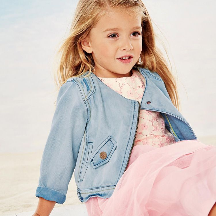 2015 Baby Girls Wash Blue Denim Jackets Kids Girl Fall Motorcycle