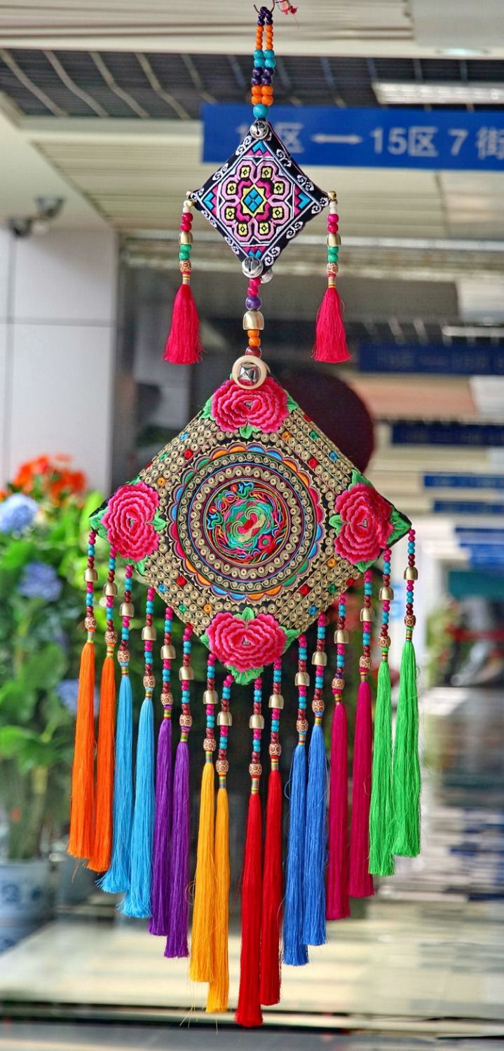 Handmade Embroidered Ethnic Wall Hanging Pendant Wall Hanging Tapestry