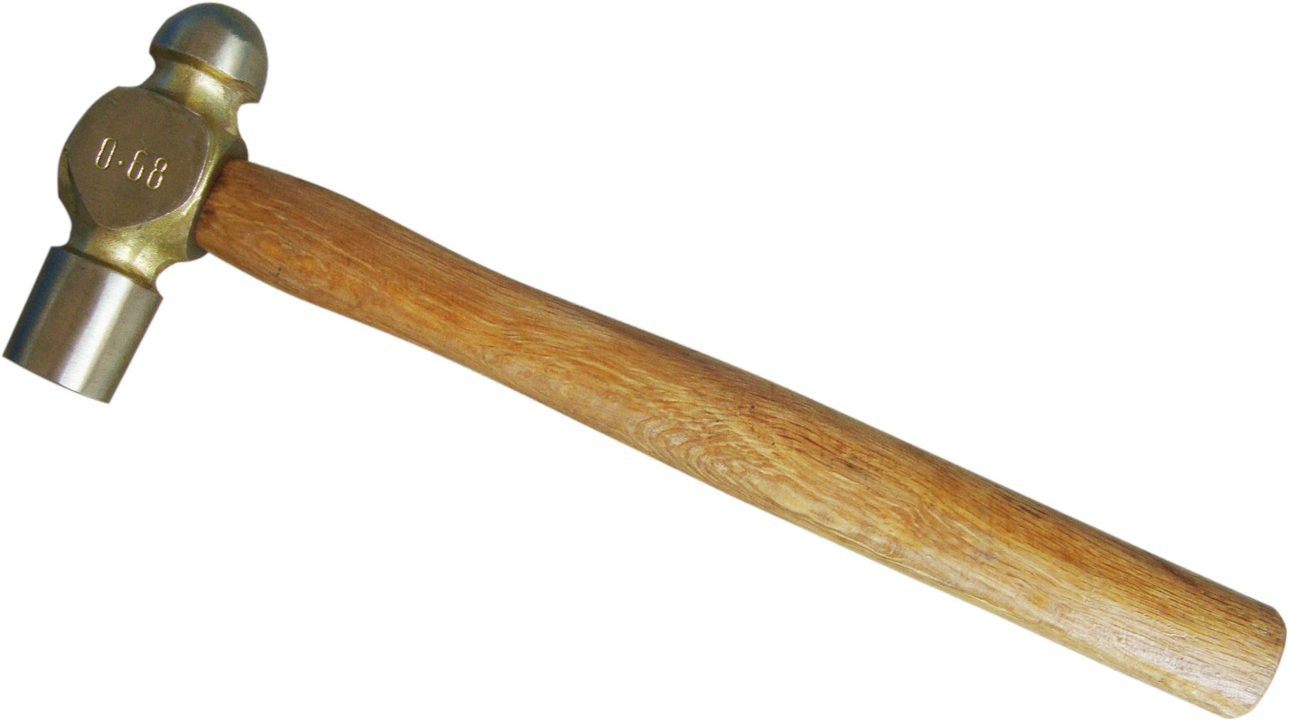 Brass Hammer, Ball Pein Brass Hammer, 0.68kg. Wooden Handle, Plastic