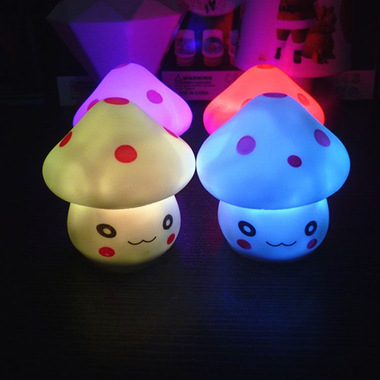 Best Colorful Mushrooms Night Light Auto Color Changing Light Cute