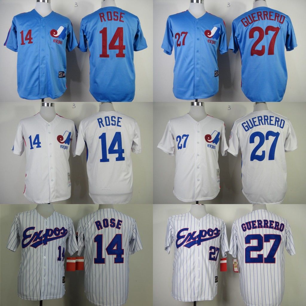 2017 New Men'S Baseball Jerseys Montreal Expos 14 Pete Rose 27 Vladimir