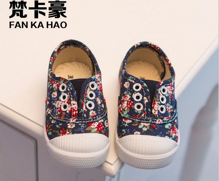kids comfortable canvas shoes baby girls fashion floral shoes children ...