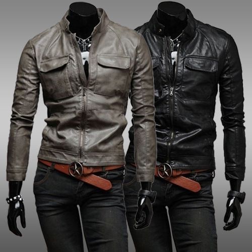 Fashion Leather Jackets Men Double Pocket Europe And America Style ... Fashion Leather Jackets Men Double Pocket Europe And America Style ...