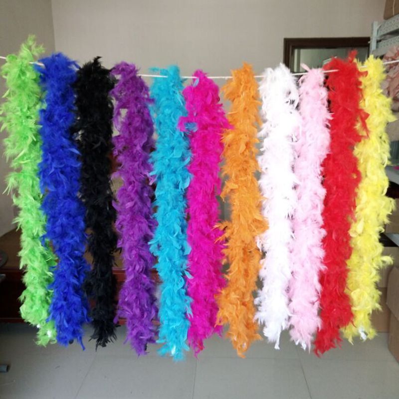 Cheap Feather Boas 40g/Pcs 2m Thicken Feather Boa Turkey Feather Boa