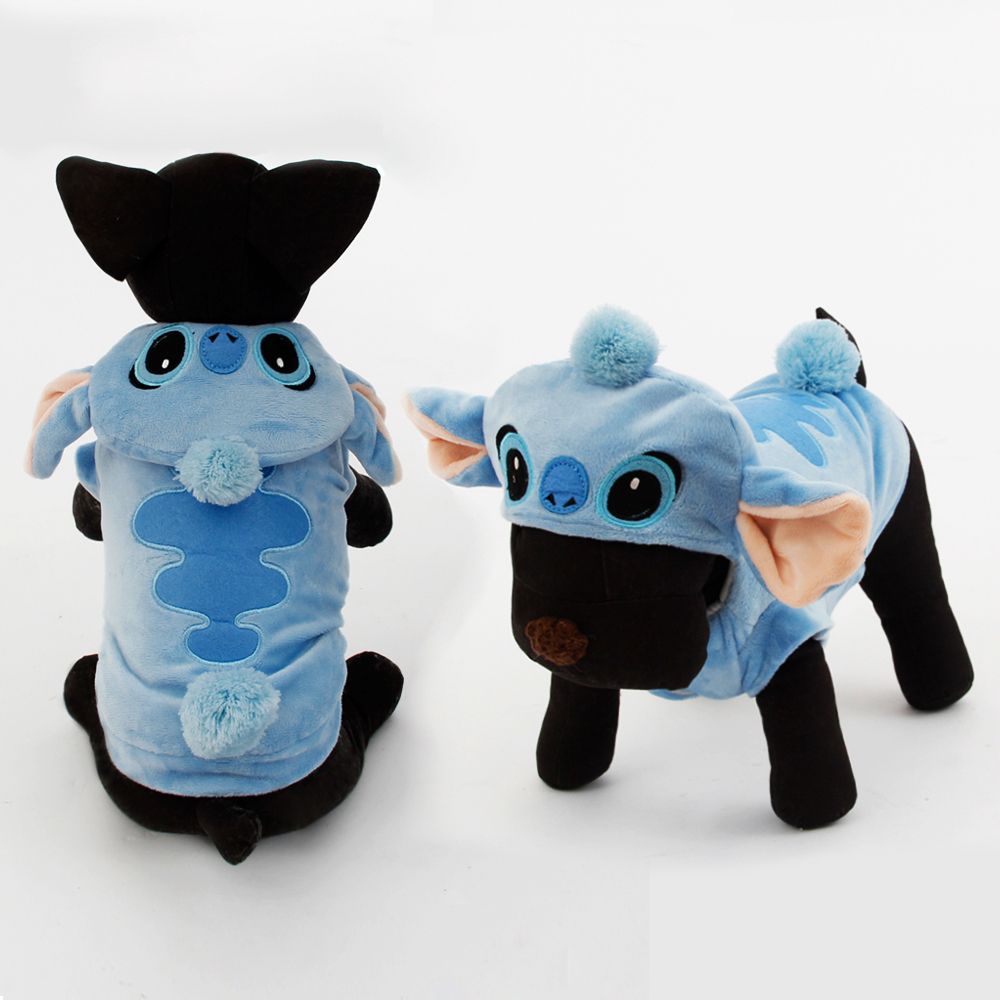 2018 Cute Stitch Pet Halloween Costume Dog Winter Warm Clothes Puppy