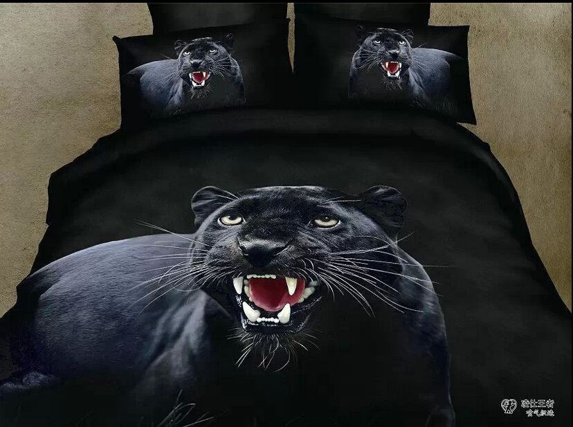 Black Panther Cotton Queen Bedding Bed Linens with Reversible Duvet