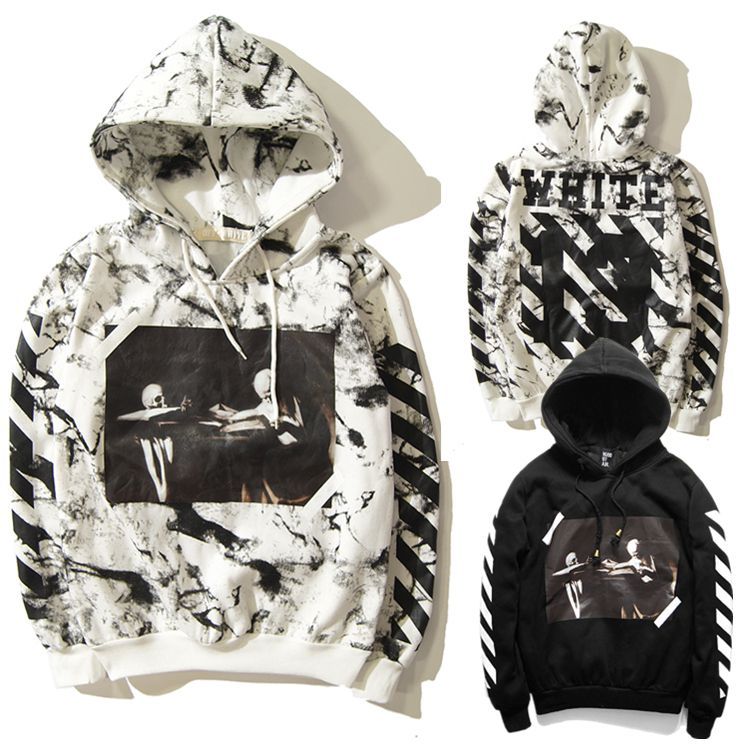 Best Quality 2015 Winter Off White 13 Jesus Skull Hoodies Men Couples