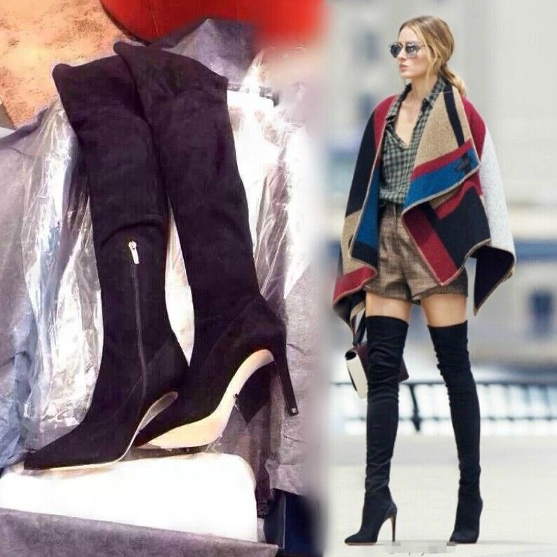 Olivia Street Fashion Brand Winter Women's Boots Slim Fit Suede ...